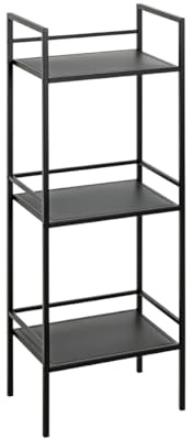 HAKU Regal, schwarz, Metall - Maße: B 35 x H 95 x T 25 cm, Style: Modern