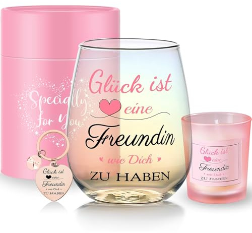 Geschenke für Freundin Beste Freundin Geschenke Weingläser Jahrestag Geschenk Freundin Geburtstag Dankeschön Geschenke für Frauen Freundschaftsgeschenke Weihnachten Geburtstagsgeschenk für Freundin