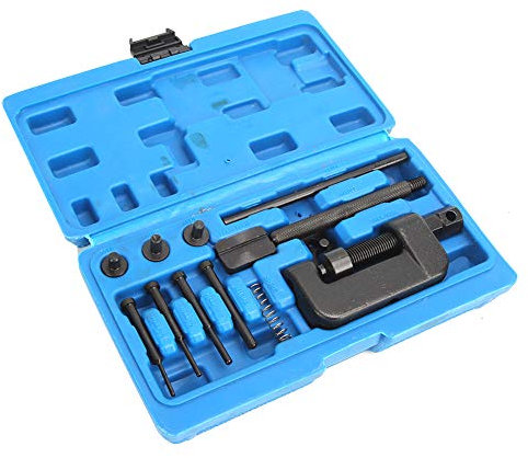 Herramienta para Romper Cadena, 13 Piezas Desmontaje Divisor Remachador Descadenador Quitar Cadena de Distribución Juego de Interruptor Herramienta para Motocicleta