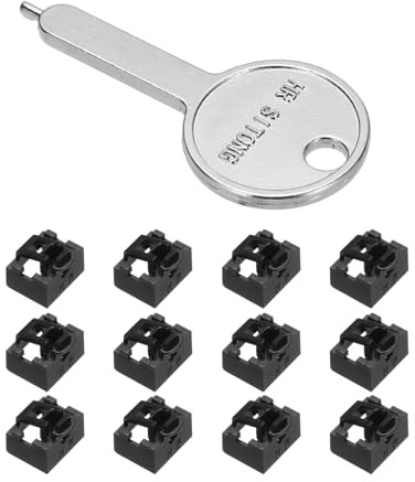 QUARKZMAN 12pz Blocco Porta Porte RJ45/Blocco PC Antipolvere Nero | con Chiave Codificata