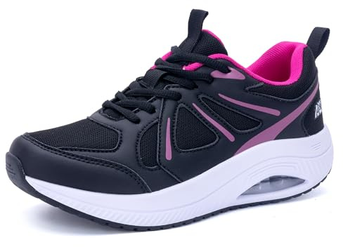 M MAGPER Scarpe da ginnastica per fascite plantare da donna, scarpe ortopediche con supporto per l'arco plantare, scarpe da camminata per alleviare il dolore al piede 4.5-9 UK, Blackrose, 41 EU