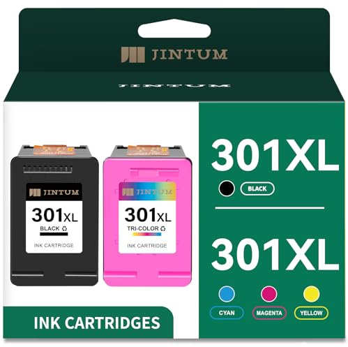 JINTUM 301 XL Druckerpatronen Multipack Ersatz für hp 301 druckerpatronen | Ersatz für HP Envy 4500 5530 5534 4504 DeskJet 2540 1510 2544 2549 OfficeJet 4630 4632 2620 2622 (2er-Pack)