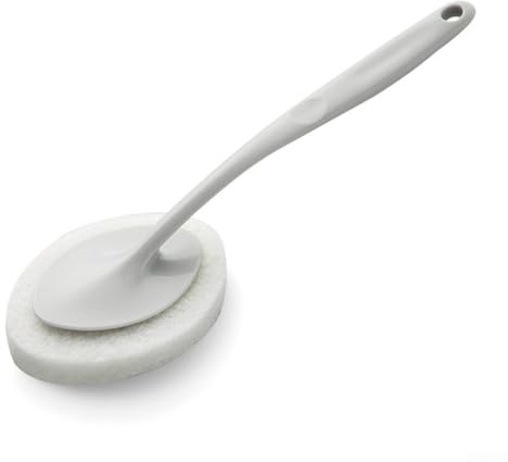 Long-Handled Sponge Brush Eraser, Bathroom Cleaning Brush Toilet Long Handle Sponge For Cleaning Shower Bathtub, Easily Clean Kitchens, Dishes, Bathrooms, Toilets, Cars(Grey)