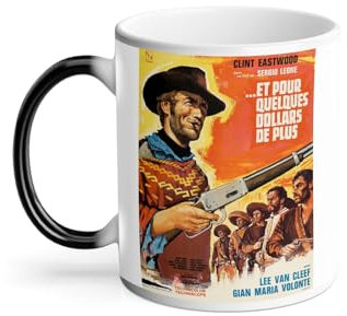 Thermoreagierende Tasse Magische Tasse – Altes französisches Filmposter und für einige Dollar mehr Retro Kino-Poster Vintage – 325 ml
