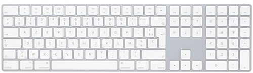 Apple Magic Keyboard with Numeric Keypad: Bluetooth®, rechargeable. Works with Mac, iPad or iPhone; French, Silver
