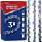 Garlavie Juego de 3 cadenas de motosierra 25 cm – 3/8 LP, 1,1 mm, 40 eslabones – Compatible con Makita DUC254, Oregon 90PX040X, Bosch, Einhell, Parkside y más