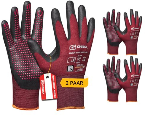 Gebol Multi Flex Touch Lady Arbeitshandschuhe, 2 Paar, Gr. 8/M, Touchscreen | Für Werkstatt, Bau & Industrie, sicherer Halt bei jedem Griff, feines Tastgefühl, angenehme Passform, elastischer Bund