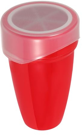 Mobestech Tamis à Farine en Acier Inoxydable et Plastique à Mailles Fines Rouge Outil Cuisine Pratique pour Saupoudrer Sucre en Poudre et Épices Lors Cuisson