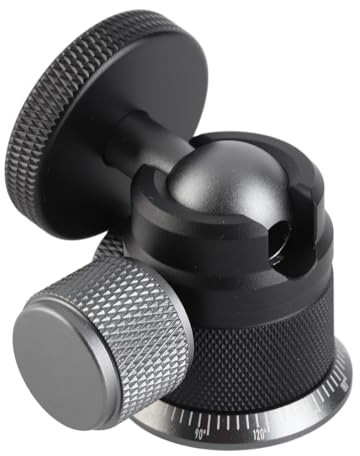 Ejoyous Ball Head Stativ, Panoramaaufnahmen, Aluminiumlegierung Konstruktion, für Kamerastativ Licht, Kompakte Größe -Kugelkopf für Hochleistungsfähige Kameras
