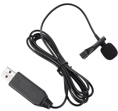 KICHOUSE Microfono Usb Condensatore Per Computer Microfono Lavalier Clip Bavero Adatto Per Videoconferenze Riunioni Riduzione Del Rumore e Raccolta Del Suono