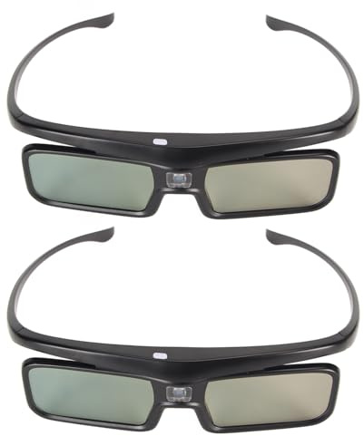 PUSOKEI 2 Stück DLP Link 3D Brille, 144Hz wiederaufladbare Active Shutter Brille, kompatibel mit LTV-2500, LTV-3000 Pro, LTV-3500 Pro, Vanish TV und Anderen DLP LINK 3D Projektor