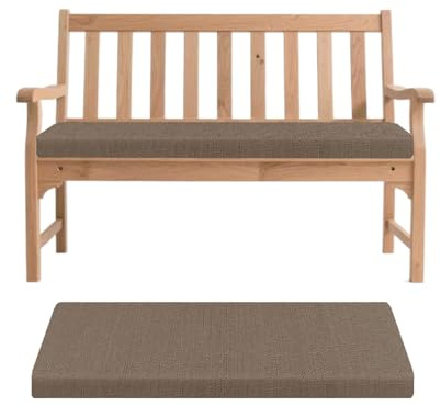 Genérico Cojín para Banco de Exterior, Cojín para Banco de Jardín Antideslizante, Muebles Cojín Rectangular con Cremallera, Cojin de Banco Grueso para Terraza Palet Comedor,Dark Brown,160x55x5cm