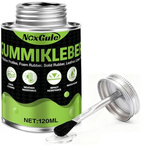 NoxGule Colle Caoutchouc, Colle Contact, Colle Extra Forte Tout Support, Adhérence Forte, pour les Joints de Porte, Cuir, les Baguettes Décoratives et le PVC Rigide,120ml