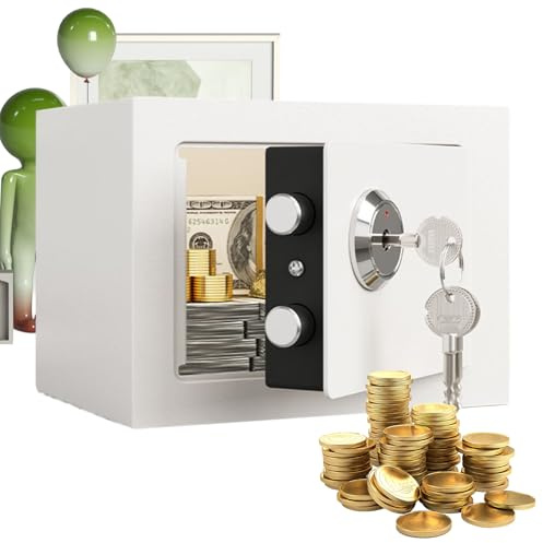 Coffre-fort Domestique | Petit Coffre-fort Antivol avec Fente pour Pièces - Boîte à Argent Antivol et Ignifugée pour Appartements Locataires Propriétaires Voyage Bagages Hôtel Documents