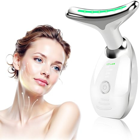 Journeyside Masajeador Facial Eléctrico Cara Antiarrugas, Masajeador Facial Antiarrugas de 3 Modos, Aparatos Faciales 7 Colors LED - CalefaccióN a 45℃ y EMS Lifting y Reafirmación de La Piel Flácida