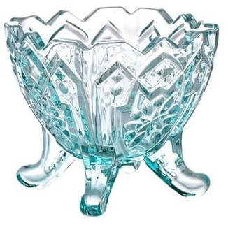 ZKALQECNF Lait Petits bols à dessert vintage en verre gaufré, coupes colorées sur pied for glacées, fruits, salades Boissons(Blue)
