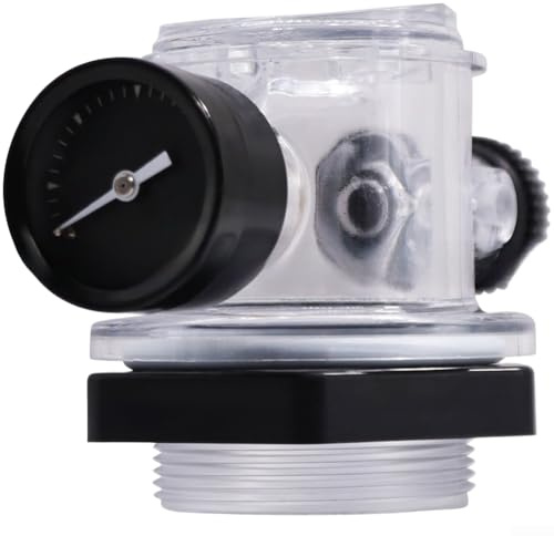 Pool-Manometer 60 psi mit Luftablassventil, leuchtende Zifferblätter für Spa-Filterersatz, 1/4 NPT-Gewinde, schwarzer Kunststoff-Druckmesser, Schwimmbad