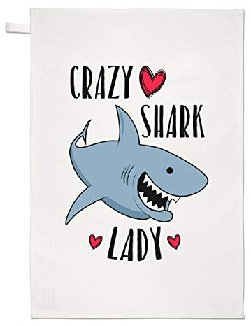 Gift Base Verrückte Shark Damen Geschirrtuch Spüllappen