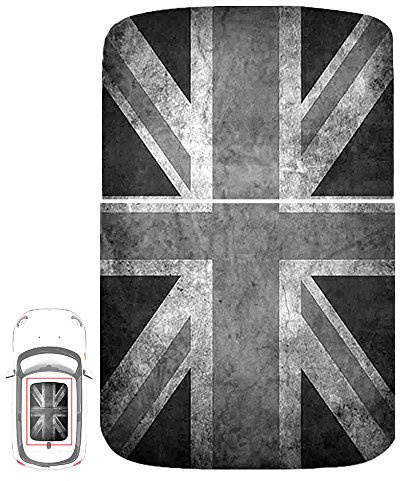 Paileco Autocollant en vinyle pour toit ouvrant automobile R50 R53 (1 lot de 2 pièces, drapeau Union Jack Grunge, gris)
