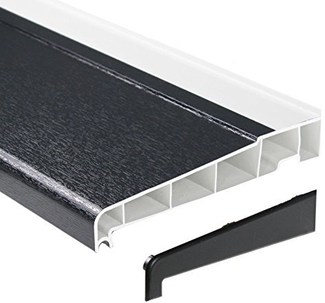 180mm x 1m Grey UPVC Plastic External Window Sill (with End Caps)