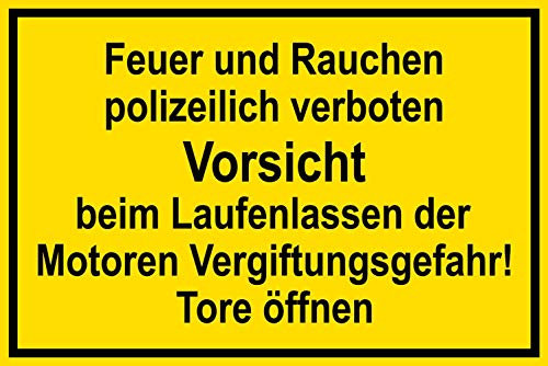 Warnschild - Feuer und Rauchen polizeilich verboten - Kunststoff selbstklebend - 20 x 30 cm