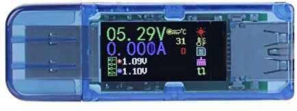 Testeur USB Multimètre, AT34 USB 3.0 Couleur LCD Voltmètre Ampèremètre Chargeur de Compteur de Courant Multimètre Chargeur USB Testeur