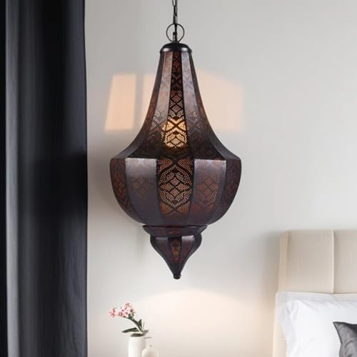Lampada orientale marocchina - lampada a sospensione - Lampada da soffitto Kanita Nero 50cm E27 - molto pratica per un ottima illuminazione - trasmettere un eccellente - raffinata decorazione