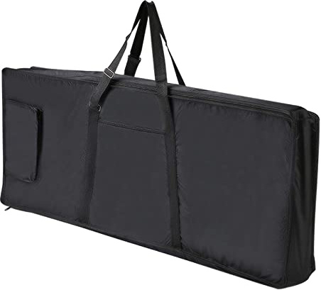 MGGi 99,1 cm große 61-Noten-Keyboard-Tasche für E-Piano, gepolstert mit 6 mm Baumwolle, verstellbarer Schultergurt und Aufbewahrungstasche, Schwarz für 61 Tasten E-Piano, 99 x 40,6 x 15,2 cm
