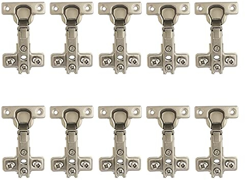 LIKERAINY 95° Standard Heltäckande Överlägg Gångjärn 26mm utan Spjäll Mjuk Stängning för Köksskåp Skåp Garderob Dörrgångjärn Förpackning med 10 pcs