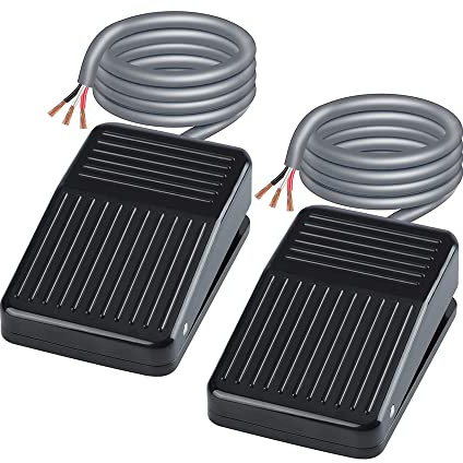 Gebildet 2st Fotpedal Brytare Momentan, 1 Meter Kabel (0.5mm² Koppartråd), 5A/250VAC, NO/NC, för Bordssåg, Rullsåg, överfräsbord, Geringssåg, Stockklyver, Trådavskiljare