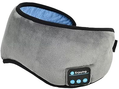 Drahtlose Bluetooth 5.0-Eyeshade, Schlaf-Augen Maske für Männer Frauen, Intelligente Augen Maske 3D Drahtlose Musik Schlafende Schlafende Kopfhörer (Grau)
