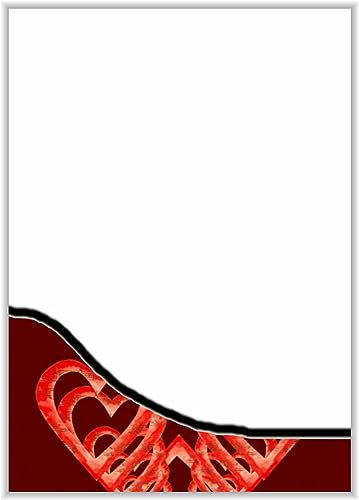 Briefpapier mit Herzen DIN A4 - Papier mit Herzchen - 20 Blatt - Motiv Nr. 019 | 80g/m²