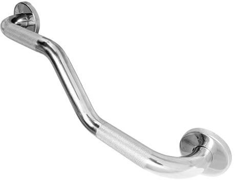 SENSEA - Ruschfeste Haltegriff Touch - Edelstahl - Max 150 kg - L.45 x B.7,8 x H.10 cm - Gebürsteter Edelstahl - Haltestange - Sicherheitsgriff - Duschgriff - Badwannengriff