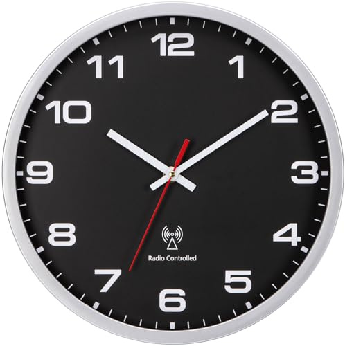 NESIFEE Wanduhr Funk Funkuhr Wandfunkuhr Modern 30 cm Groß Uhr Wand