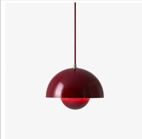 SXYSXYSXY Modern Nordic Hängelampe Nachttisch Pendelleuchte Minimalismus Esszimmerlampe Hängeleuchten Deckenleuchte E27 Für Schlafzimmer Wohnzimmer Ø23*16cm,Rot
