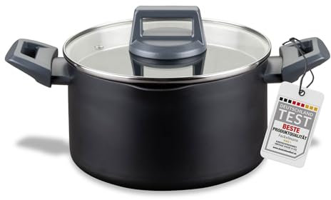 Fackelmann Pentola Casseruola Statement da Ø 20 cm, con rivestimento in ceramica, alluminio riciclato con rivestimento antiaderente, senza PFAS, manico resistente al calore, per tutti i piani cottura