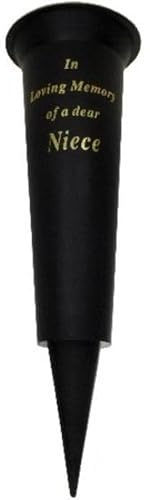 Lot de 2 vases à pointes pour tombe - Vase commémoratif spécial pour tombes - Support de fleurs de cimetière en plastique avec pique, (2, Neice)