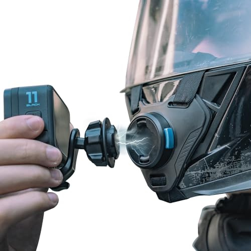 SUREWO Supporto magnetico a sgancio rapido per casco da moto GoPro, supporto magnetico per casco da cross compatibile con GoPro Hero 13,12, 11, 10, 9, 8, 7, 6 5, DJI Osmo Action 5 Pro/4/3, SJCAM
