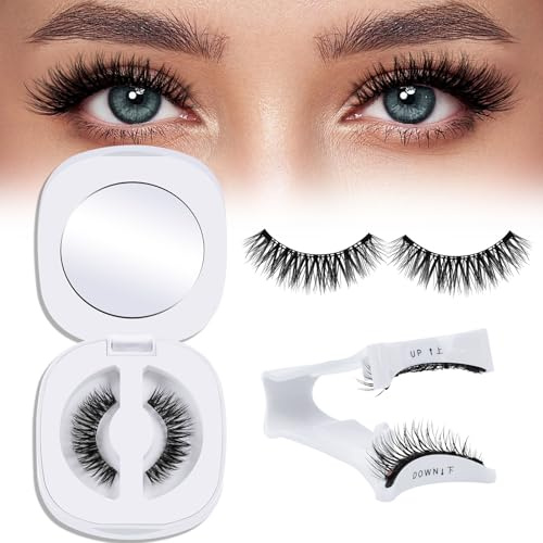 QUEWEL magnetische-Wimpern, 1 Paar feine Magnet-Wimpern, wiederverwendbare Magnetwimpern mit Applikator, kein Kleber erforderlich magnetische Wimpern natürlich, leicht bequem zum Schminken (G-CX-YC)