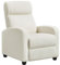 Yaheetech Recliner Armchair Single Padded Seat Corduroy Fabric Sofa Lounge Home Living Room Theater Adjustable Leg Rest and Reclining Functions Beige