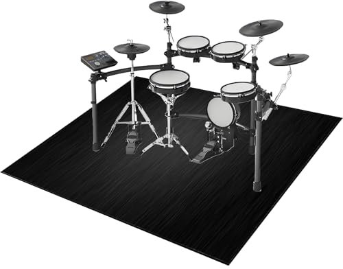 Schlagzeugteppich Schallschutz Akustik Drum Teppich 200 x 160 cm Schallschutzmatte rutschfeste Trommelmatte Elektronisches Jazz Schlagzeug Kit für Bass Drum Snare Drum und andere Instrumente Teppich