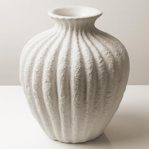 Homioray Ceramic Vase Rustic White for Farmhouse, Small Table Decorative Vase for Home Decor, Nordic for Ofice Hotel Living Room, Shelf, Tabletop Décor