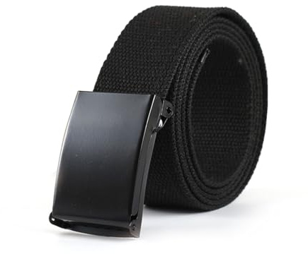 Ceinture Homme, Ceintures de Travail Réglable, Tissu Toile Pour Nylon Hommes Noir, Ceinture Homme Tissu, Convient à Toutes les Situations