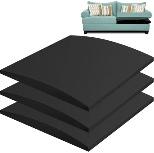 Winmist Glimpse 3Pack Sofa Cushion Support for Sagging Seat 50 x 50cm Couch Cushion Support High Density Foam Replacement for Seat Sagging Black