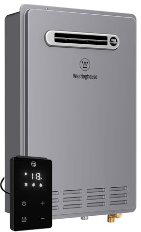 Westinghouse Tankless Water Heater Propane Outdoor Installation Max 8.1 GPM 180,000 BTU, Temp Self Modulating Non Condensing High Efficiency Water Heater for House or Commercial, APOLO Performance