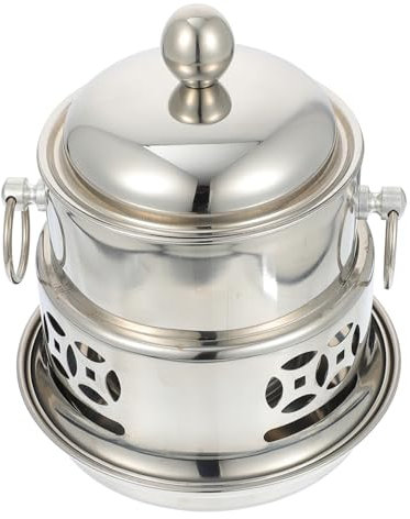 DINHEAROM Alcohol Stove Kit Stainless Steel Pot Lid Outdoor Camping Cooking Stove for Travel
