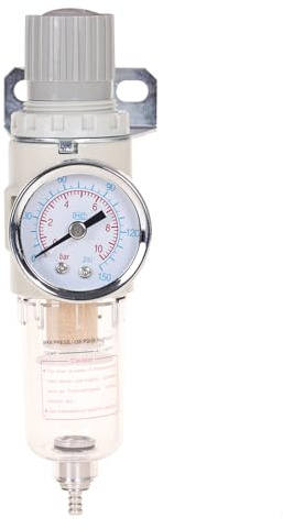 Wasserabscheider Druckminderer Druckluftregler für Druckluftkompressor,1/4 Zoll Air Filter mit Kupplung