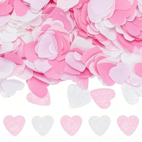 10000 Pezzi Coriandoli Biodegradabili a Forma di Cuore,per Matrimonio,San Valentino,Natale,Anniversario,Compleanno Carta Decorazione da Tavolo