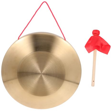 Abaodam Instrumento Musical Chino Gong de Mano con Martillo, Aleación de Cobre y Acero, Sonido Claro y Fuerte, Juego de Percusión Tradicional para Niños Varios estilos