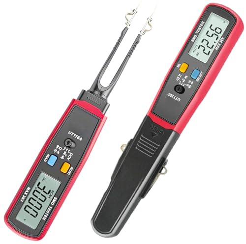 DewinLVD Tester elettronici, resistenze SMD, condensatori diodi semiconduttori, morsetti di prova di continuità con display digitale LCD